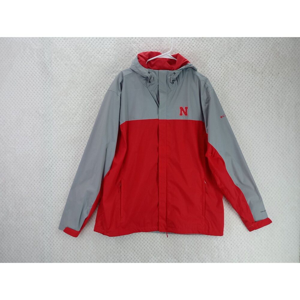 Nebraska Huskers Columbia Glennaker Storm Full-Zip Jacket Men's XL Gray/Scarlet